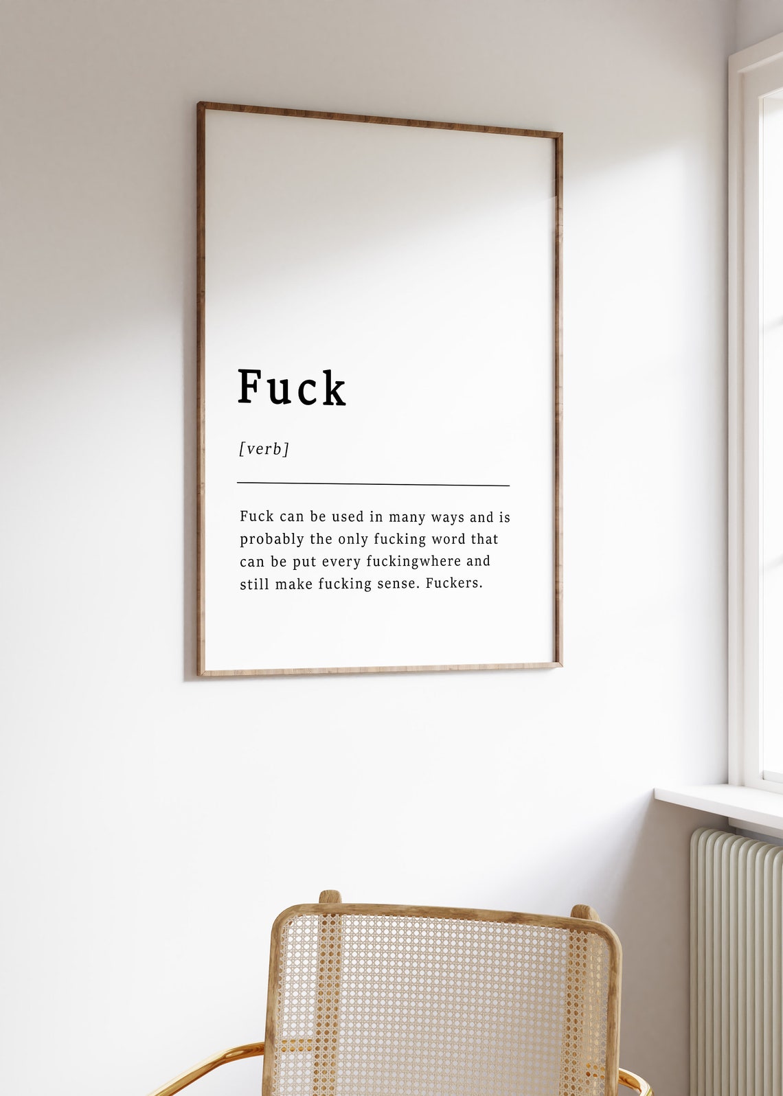 Funny Fuck Definition Dictionary Style Minimalist Typography Poster - Image 2