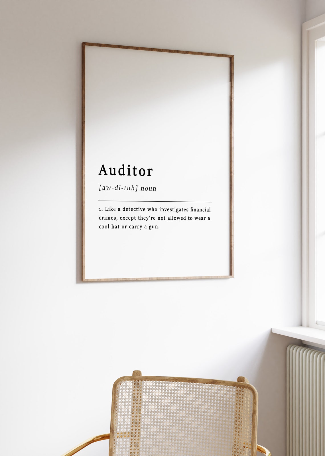 Auditor Definition Funny Office Gift Minimalist Dictionary Art Print - Image 3