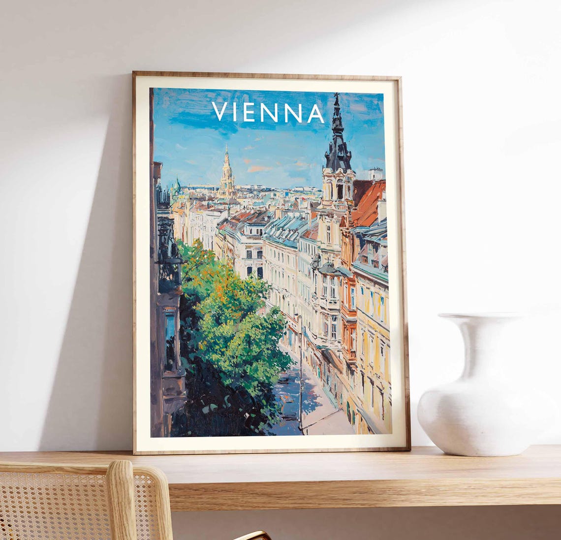 Vienna Historic Old Town Street Architecture Travel Art Poster
