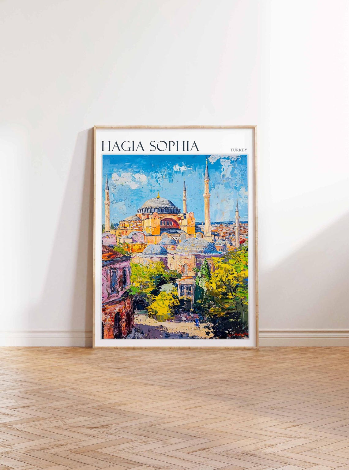 Hagia Sophia Old Street Golden Trees Istanbul Turkey Travel Poster - Image 3