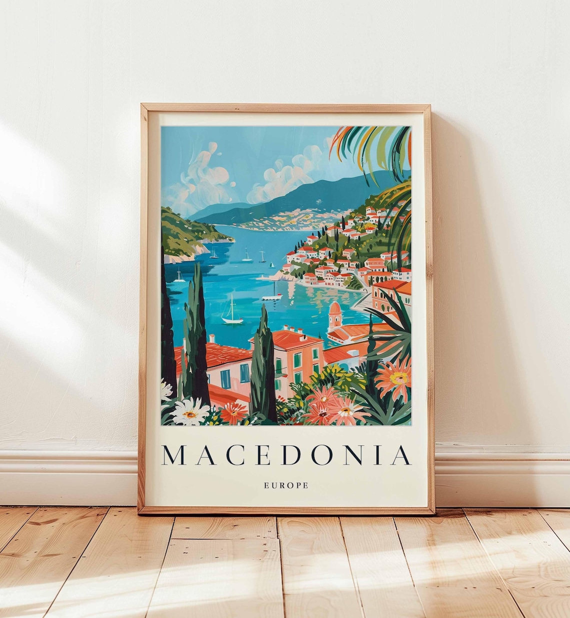 Macedonia Travel Poster, Historic Balkan Art Print