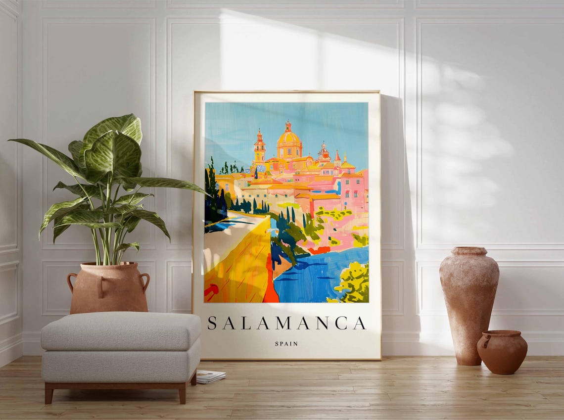 Salamanca Spain Golden Cathedral Dome Above the Old Town Poster - Image 4