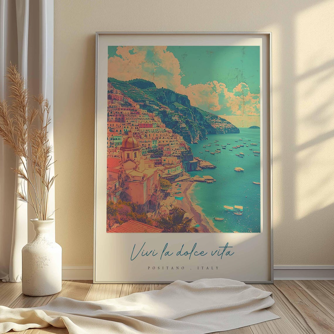 Positano Poster Italian Travel Print Positano Travel Art Positano Wall Art Italy Art Italy Travel Decor Italian Travel Gift - Image 2