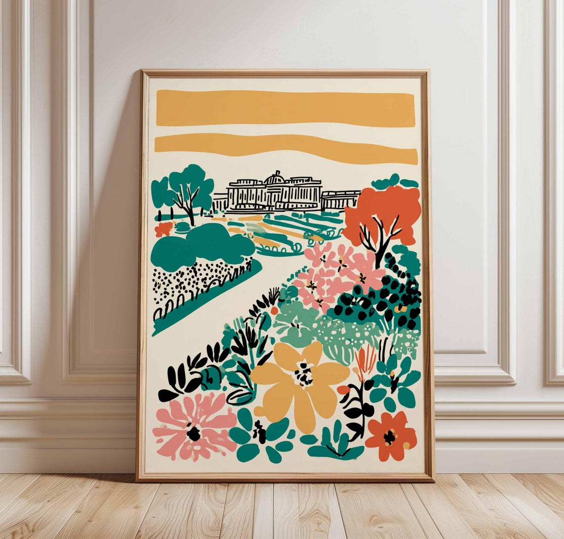 Retro Bold Floral Garden Midcentury Abstract Botanical Wall Art