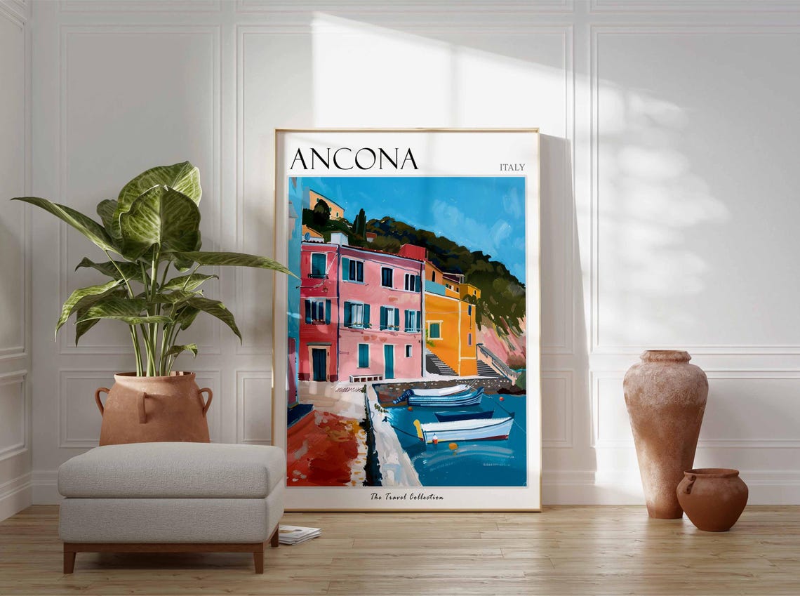 Ancona Poster Italian Travel Print Ancona Travel Art Ancona Wall Art Italian Travel Ancona Home Decor Ancona Travel Gift Italian Art - Image 2