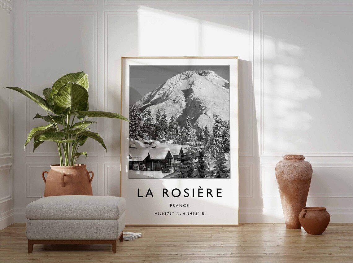 La Rosire Ski Poster Skiing Travel Poster La Rosire Ski Print French Skiing Art Skiing Wall Art Skiing Print Winter Sport Wall Art - Image 3