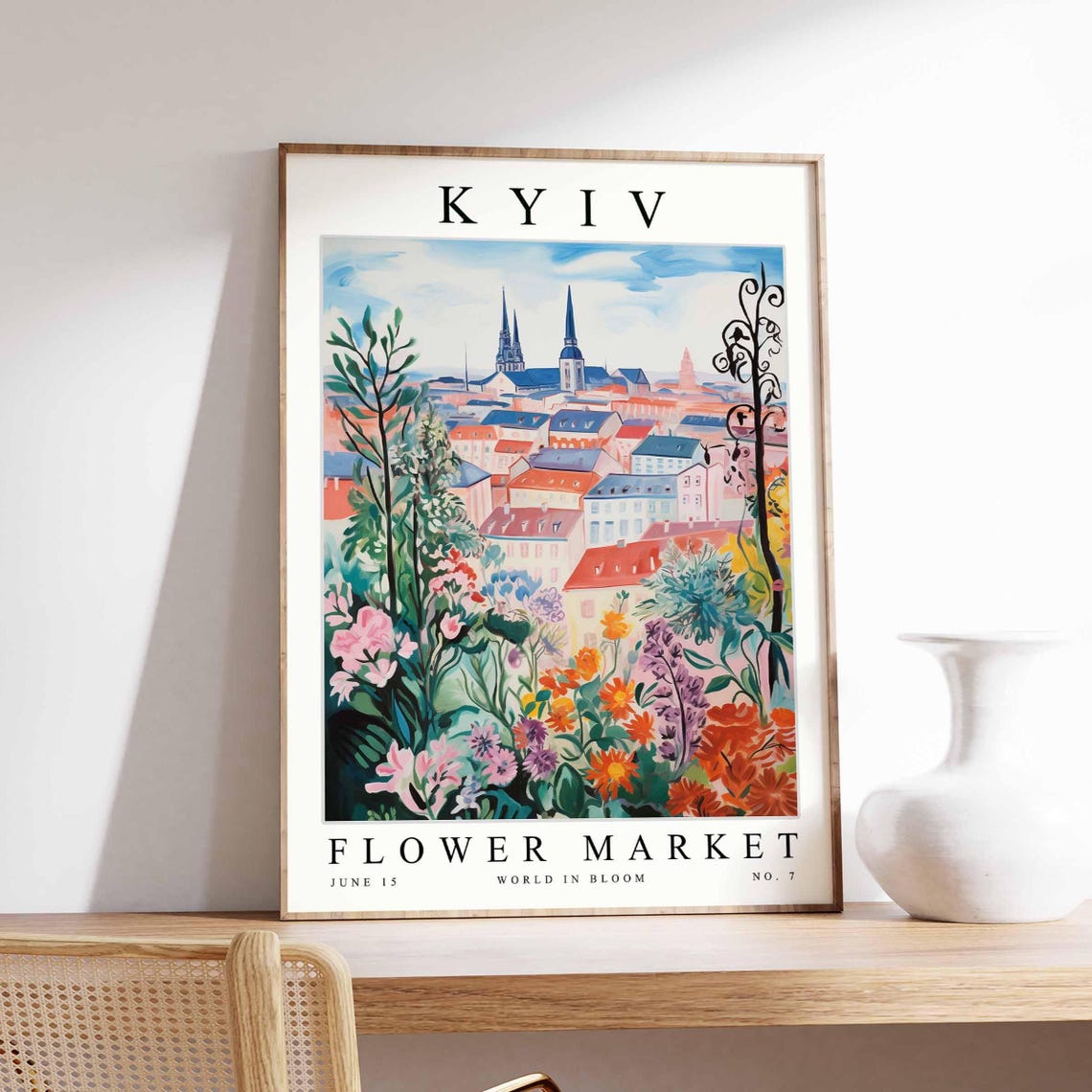 Kyiv Flower Market Poster Kyivprint Ukrainian Floral Wall Art Kyivfloral Decor Botanical Ukraine Print Europe Travel