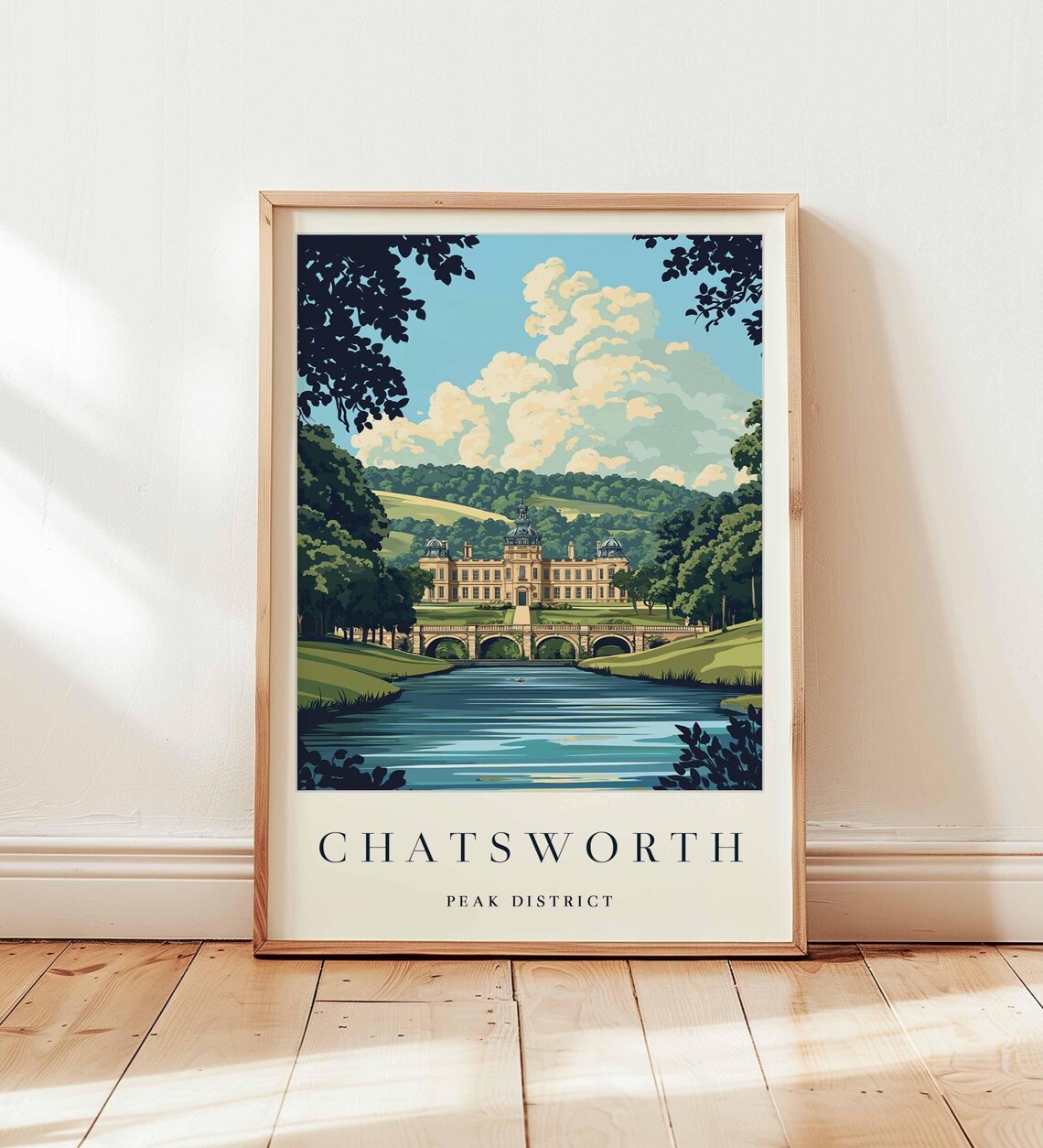 Chatsworth House Peak District Historic Grand Estate Travel Poster