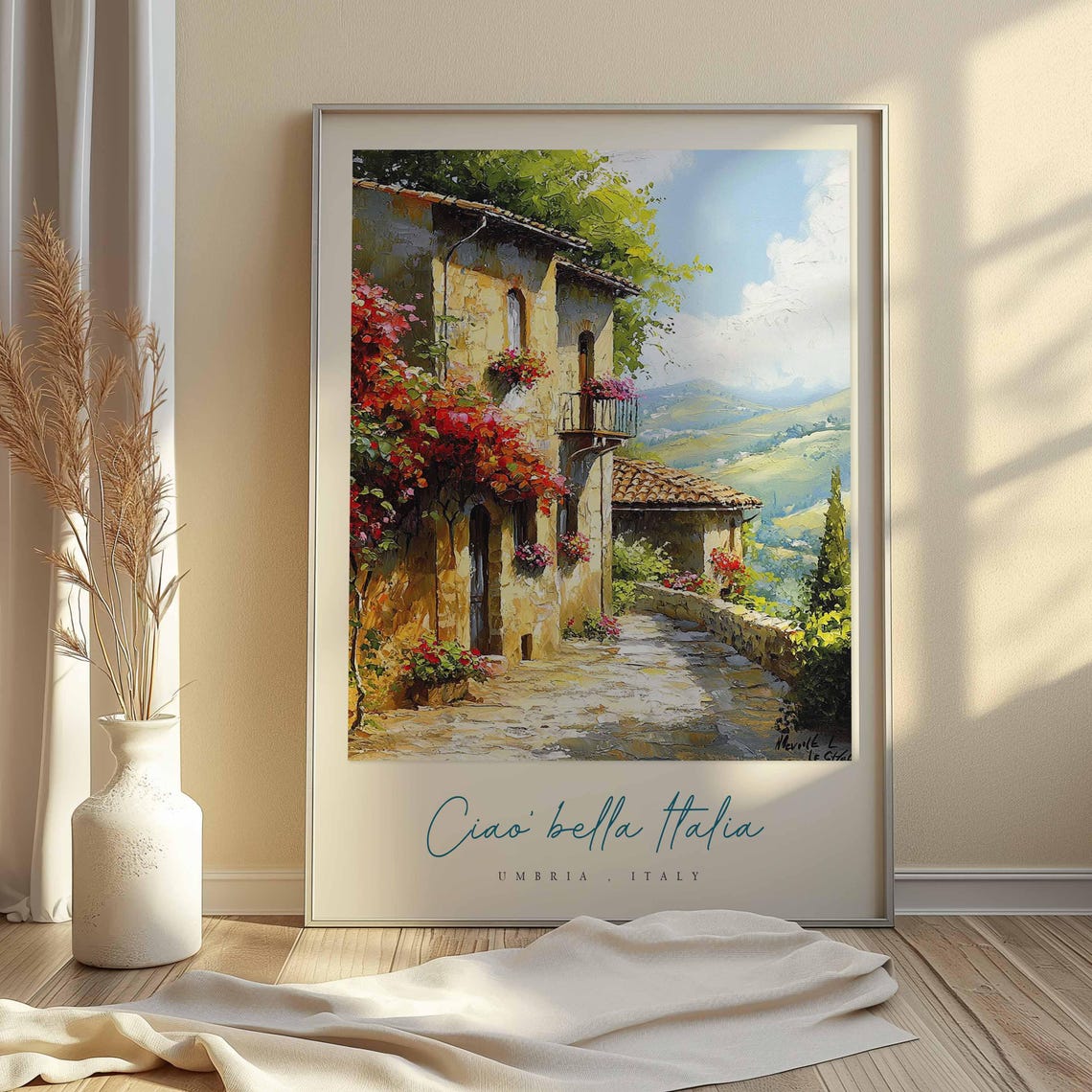 Umbria Poster Italian Travel Print Umbria Travel Art Umbria Wall Art Italy Art Italy Travel Decor Italian Travel Gift - Image 2