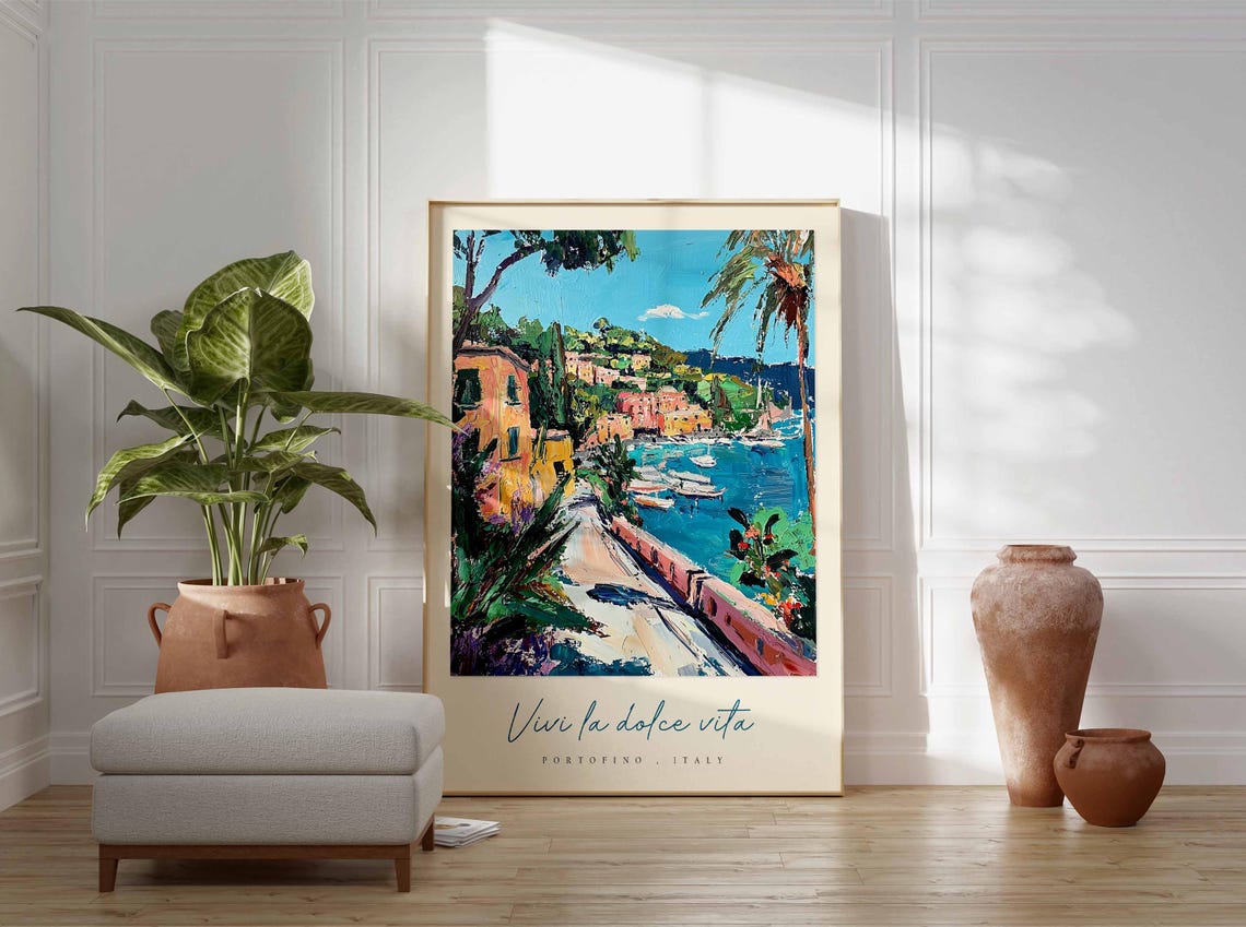 Portofino Poster Italian Travel Print Portofino Travel Art Portofino Wall Art Italy Art Italy Travel Decor Italian Travel Gift - Image 3