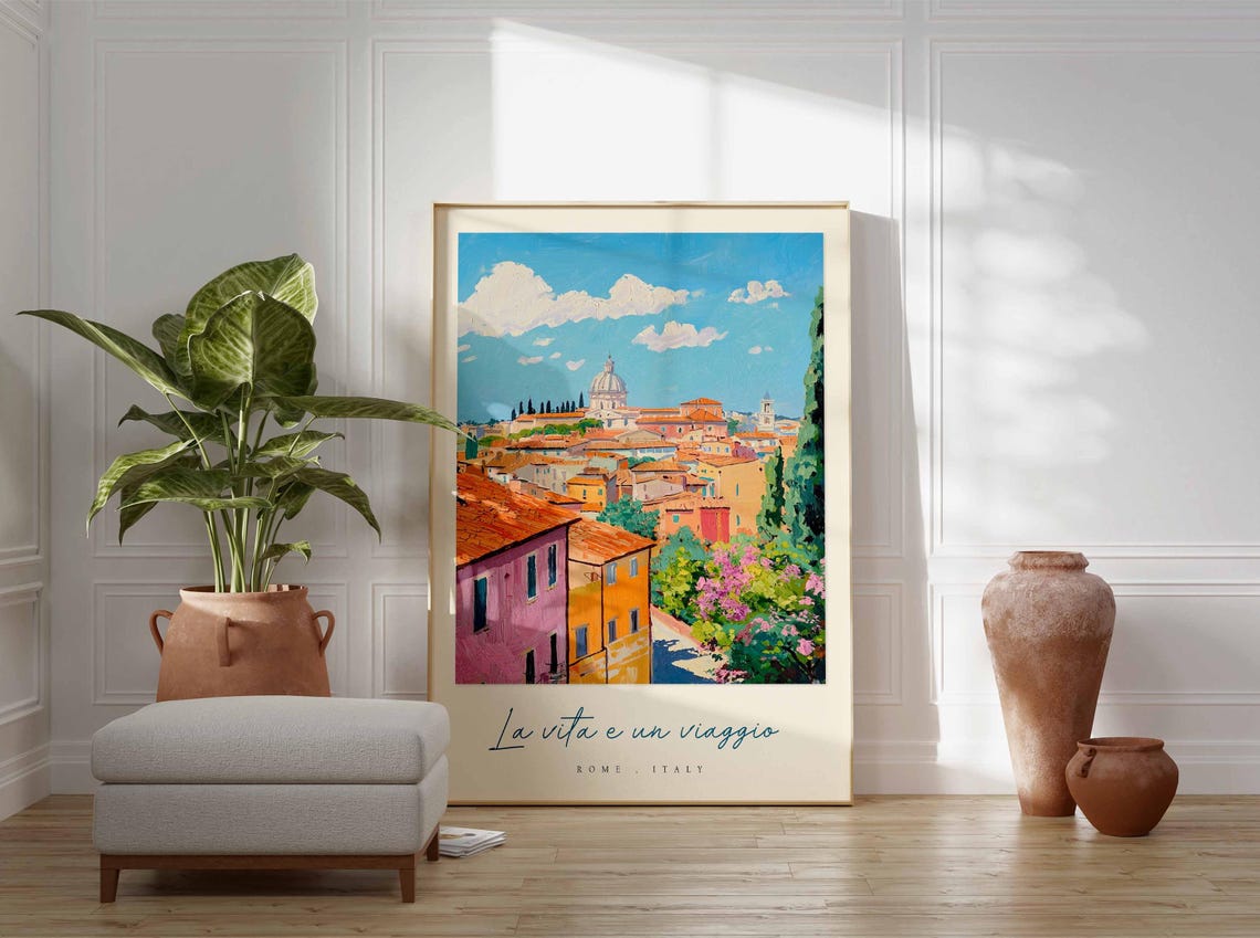Rome Poster Italian Travel Print Rome Travel Art Rome Wall Art Italy Art Italy Travel Decor Italian Travel Gift - Image 3