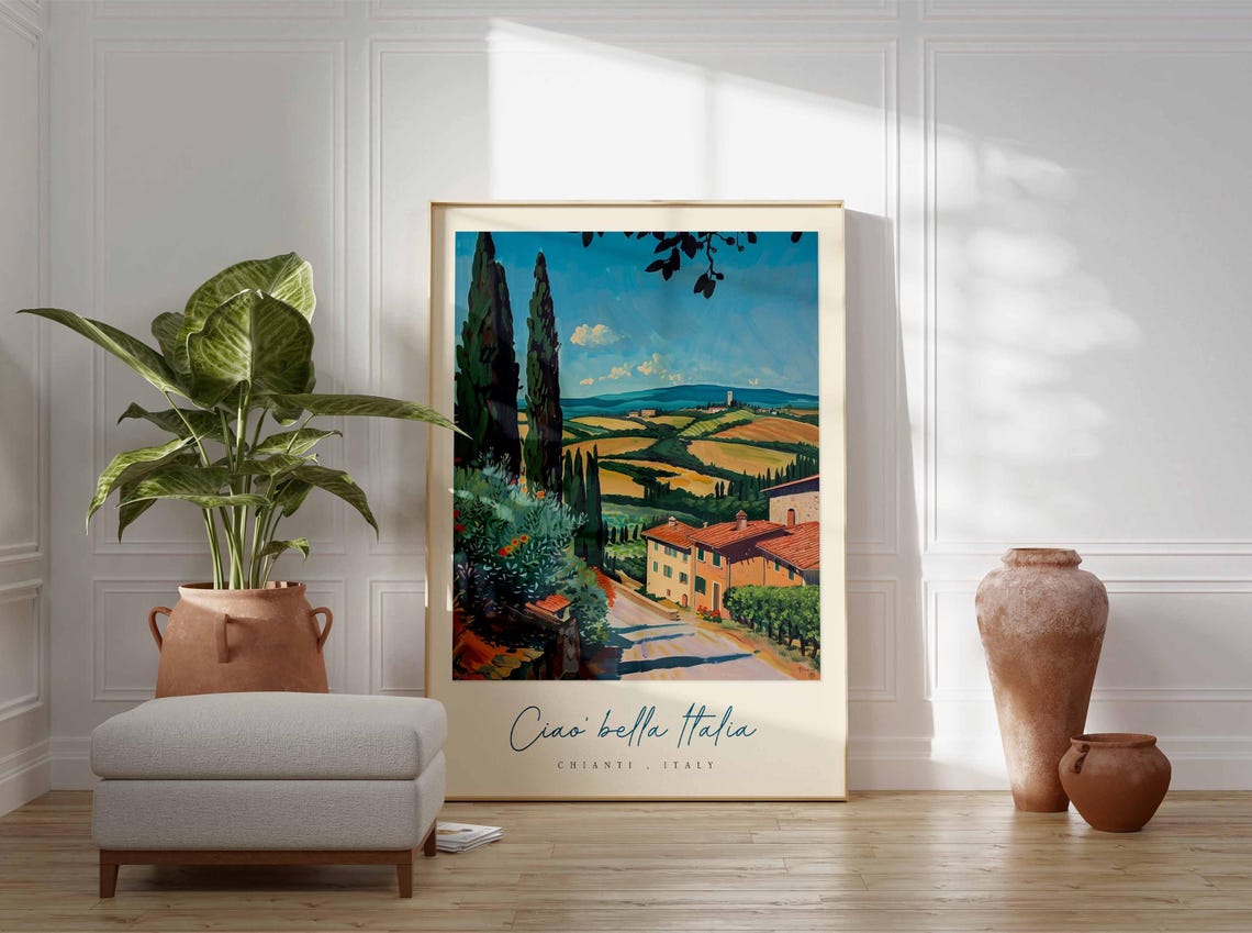 Chianti Poster Chianti Travel Print Chianti Travel Art Chianti Wall Art Italy Art Italy Travel Decor Italian Travel Gift - Image 3