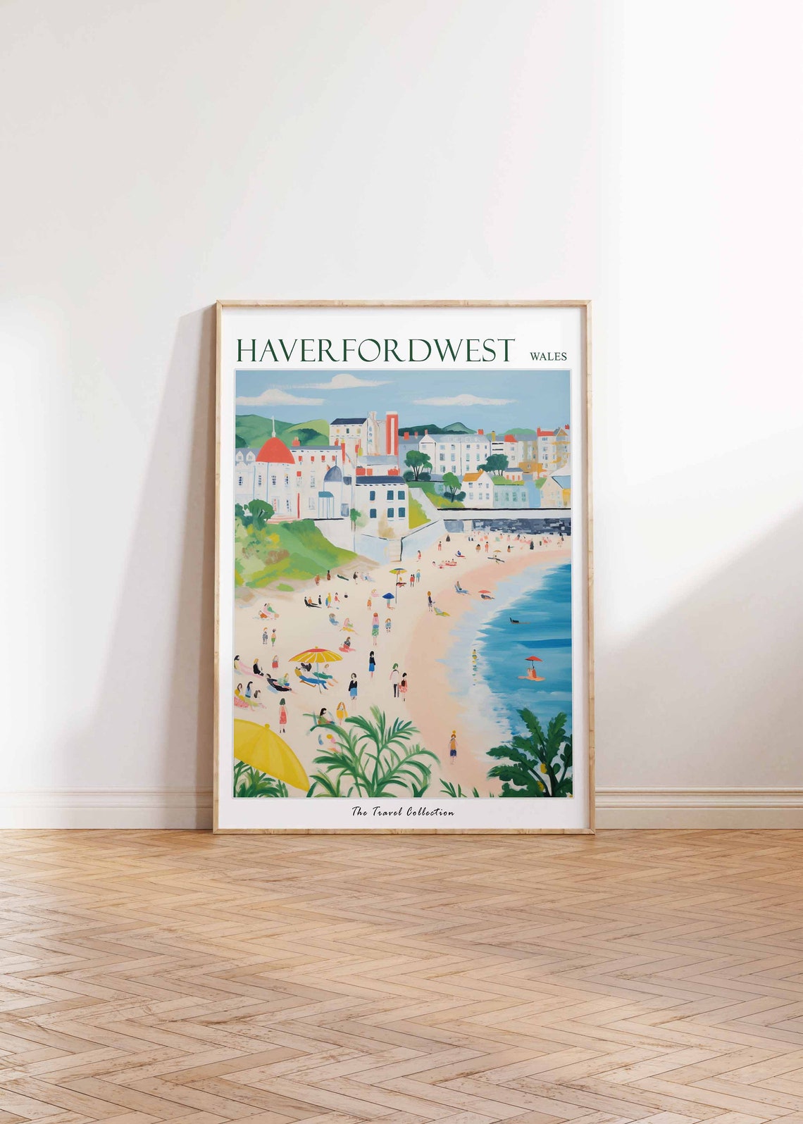 Haverfordwest Poster Haverfordwest Travel Print Wales Travel Poster Welsh Decor Tropical Decor Sea Print Haverfordwest Travel Poster - Image 2