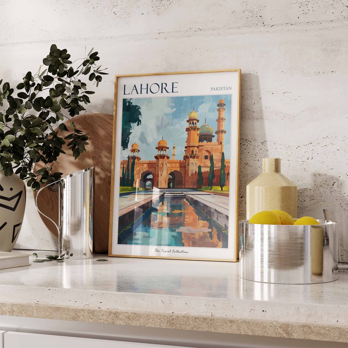 Lahore Poster Lahore Travel Print Tropical Decor City Wall Art Pakistani Decor Pakistan Travel Print Lahore Gift Lahore Travel Poster - Image 3