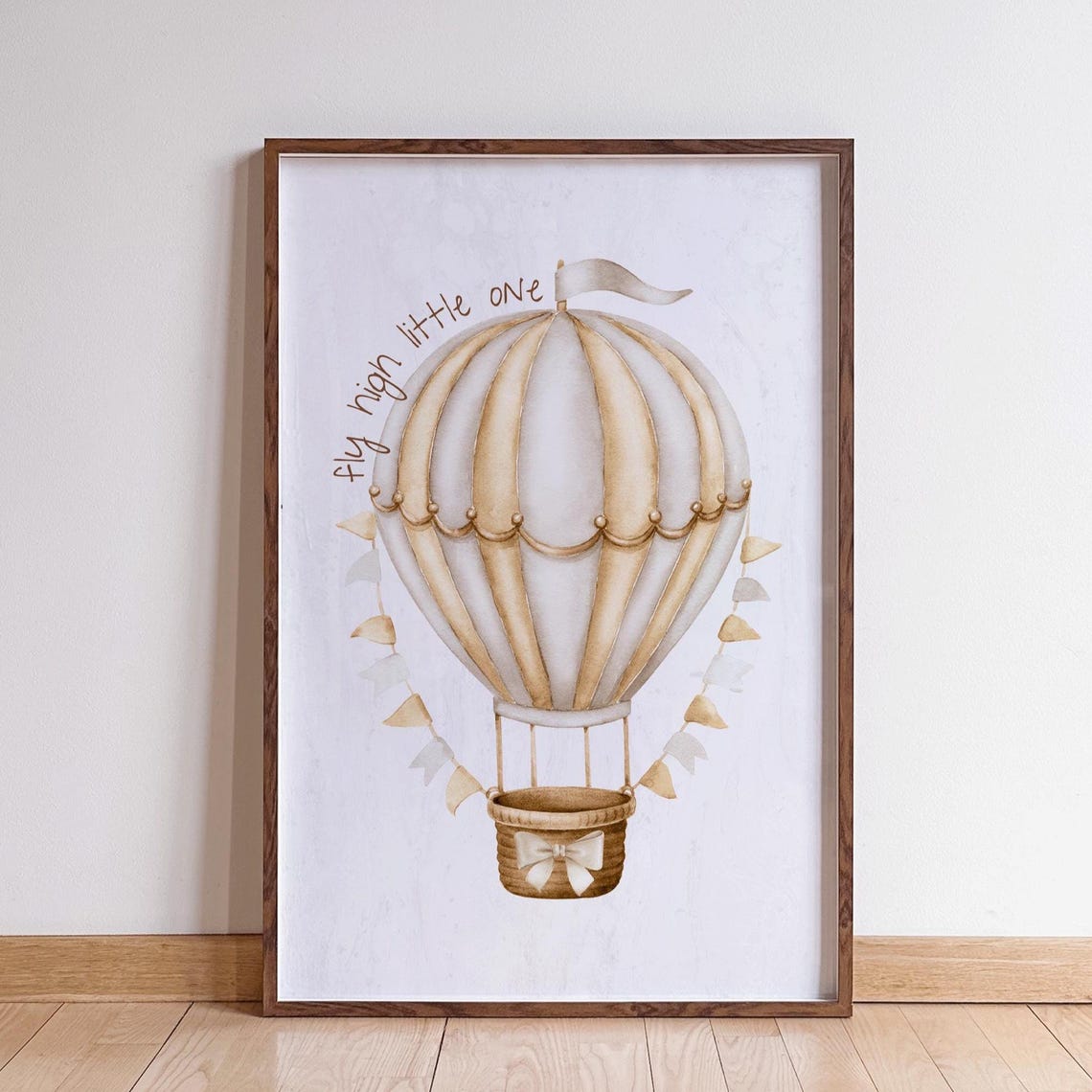 Fly High Little One Hot Air Balloon Nursery Art Print - Image 4