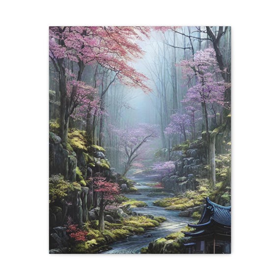 Cherry Blossom Forest Canvas Art Modern Home Decor