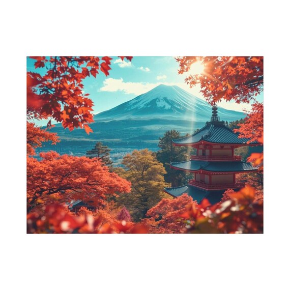 Mountain Canvas Print Pagoda Fall Foliage Scenic View
