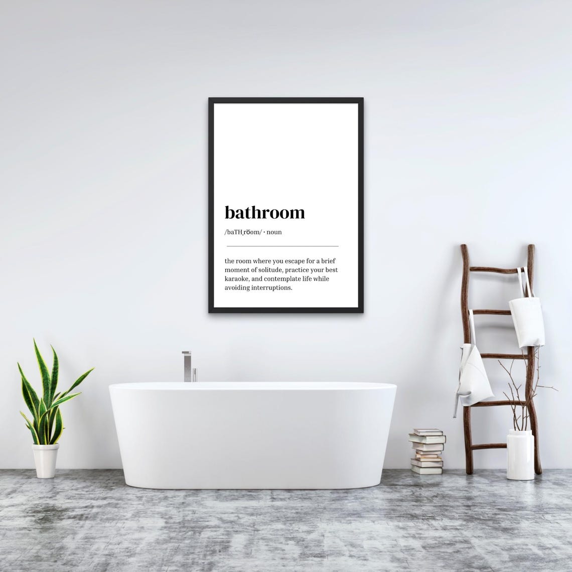 Bathroom Definition Minimalist Funny Karaoke Solitude Quote Poster - Image 3
