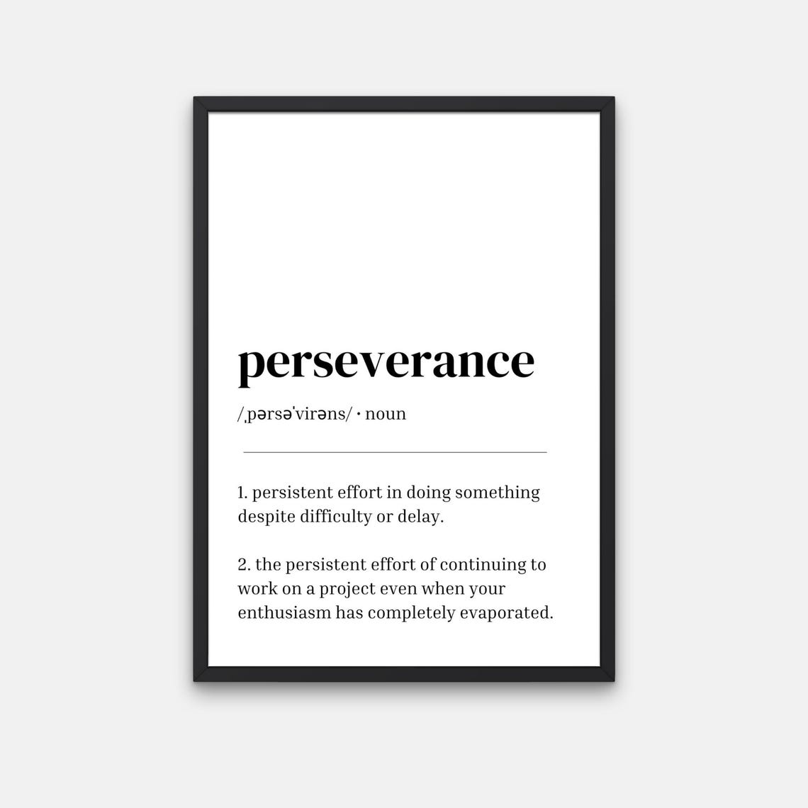 Perseverance Funny Dictionary Definition Office Workplace Humor Print