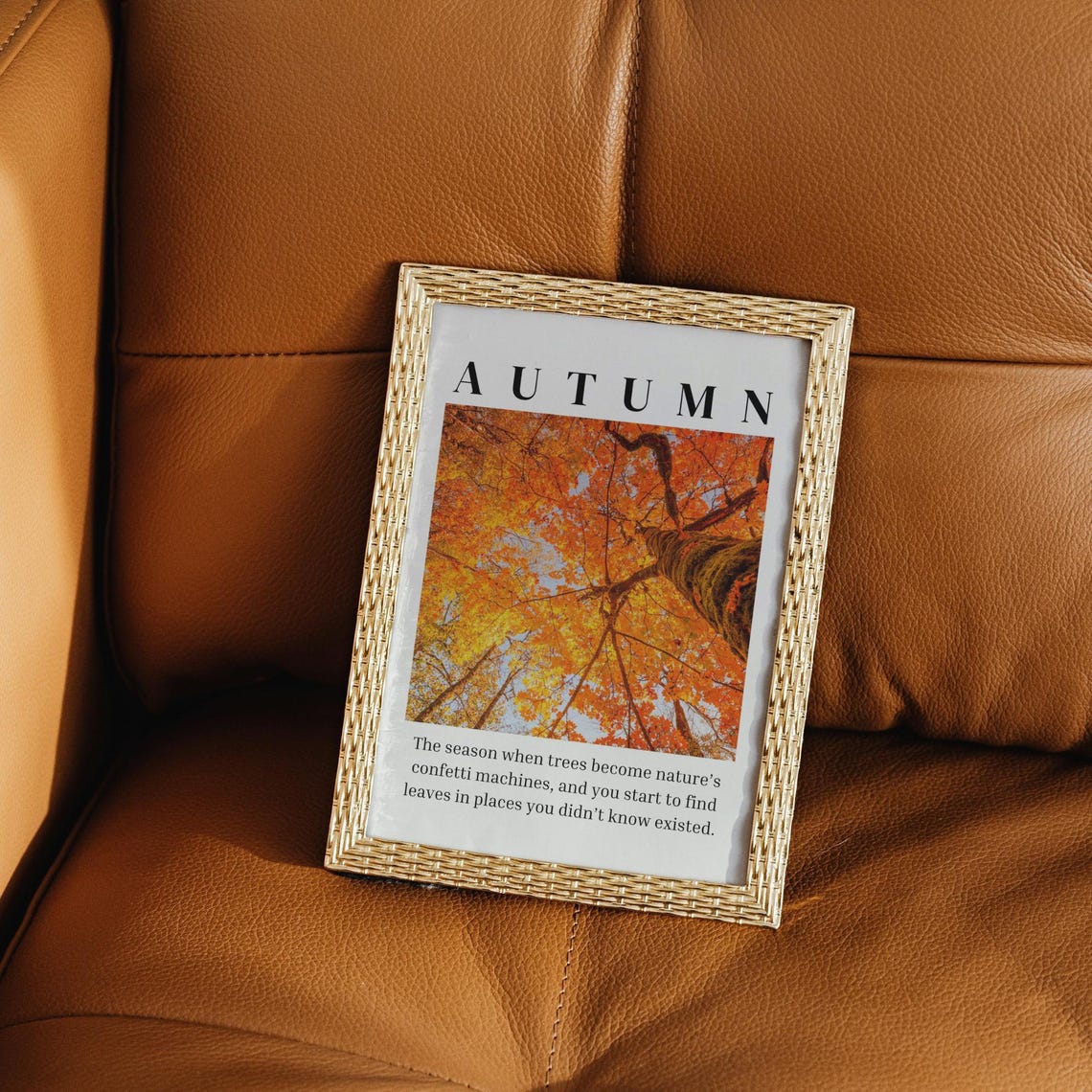 Autumn Definition Orange Leaf Canopy Overhead Fall Quote Poster - Image 2