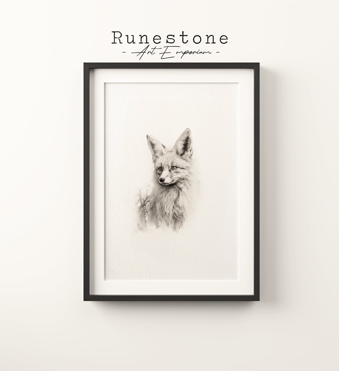 Vintage Fox Sketch Wall Art Minimalist Hand Drawn Print Nature