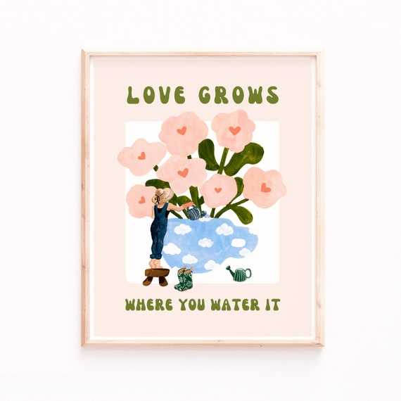 Love Grows Valentine Wall Art Print