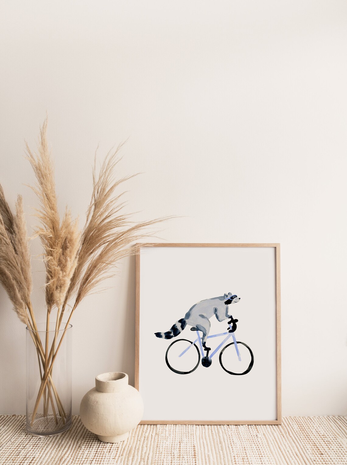 Raccoon Biking Animal Art Print, Funny Wall Art - Image 4
