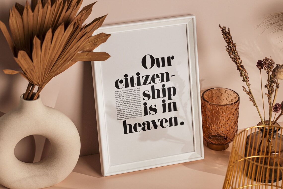 Philippians 3:20 Our Citizenship Is In Heaven Bible Verse Poster Decor - Image 4
