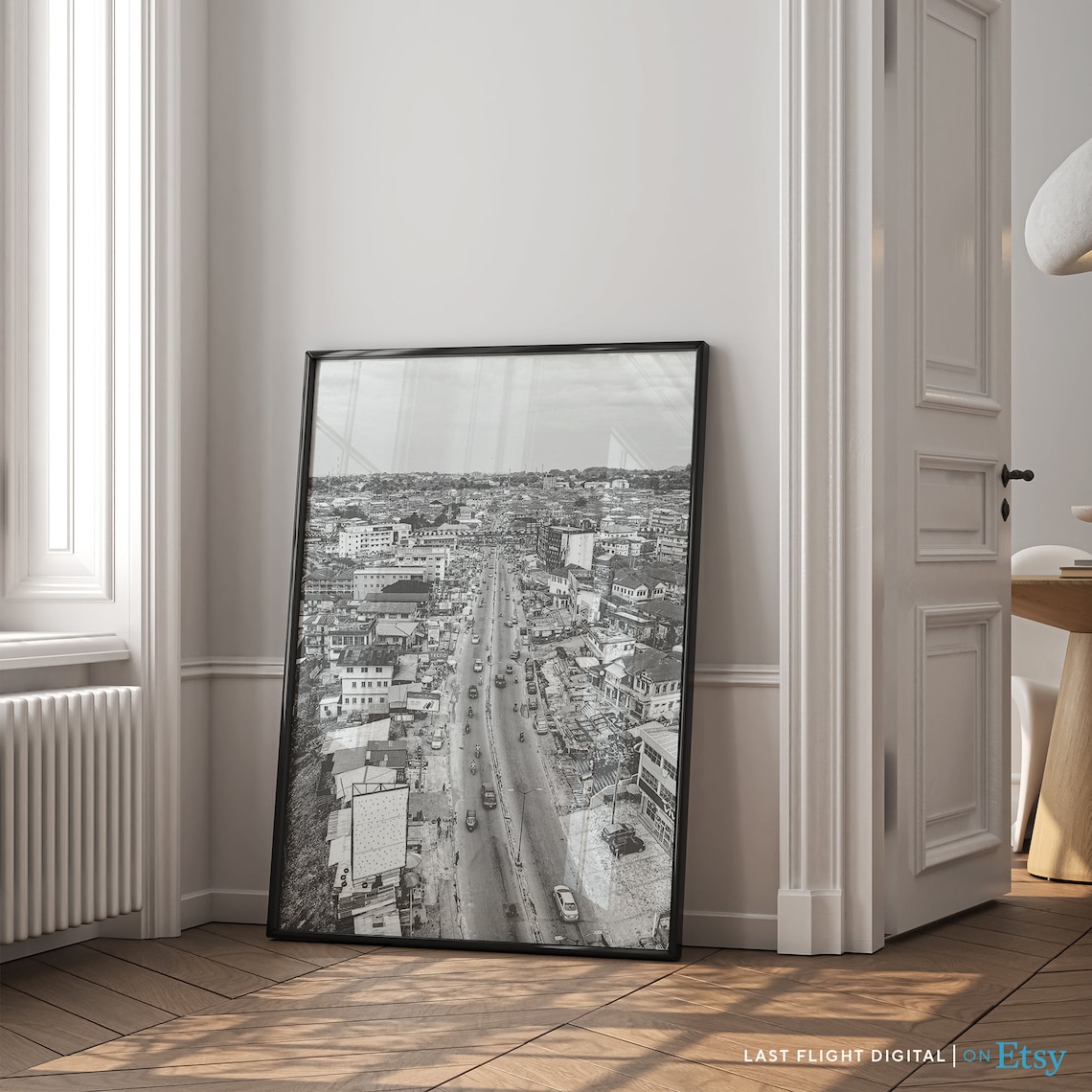 Ibadan Cityscape Black White Photo Travel Poster - Image 3
