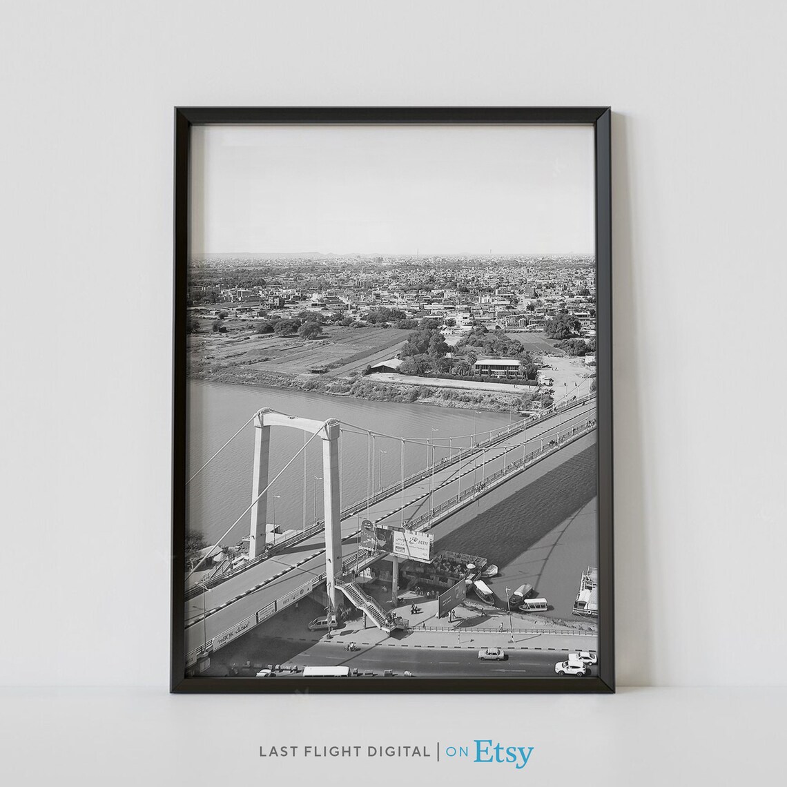 Khartoum Nile River Bridge Poster, Sudan Cityscape