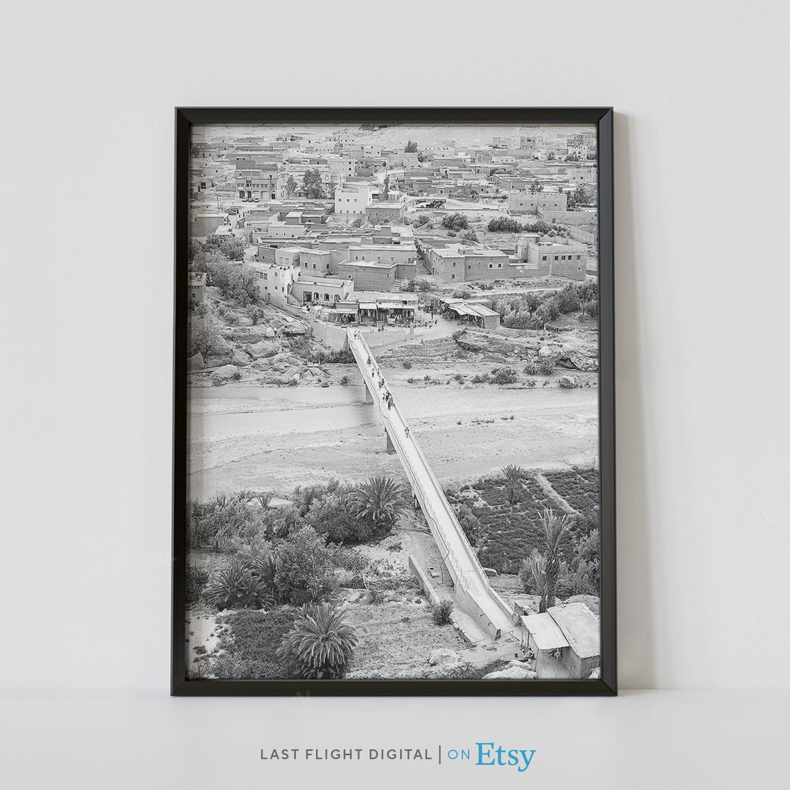 Morocco Print Fes Poster City Streets Morocco Poster Fez Art Fes Print Fez Poster Black And White Photo Cityscape Africa Skyline