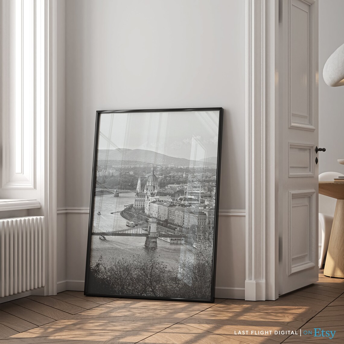 Budapest Print Hungary Poster Parliament Building Budapest Poster Hungary Print Black White Photography Europe City Streets Photo - Image 3