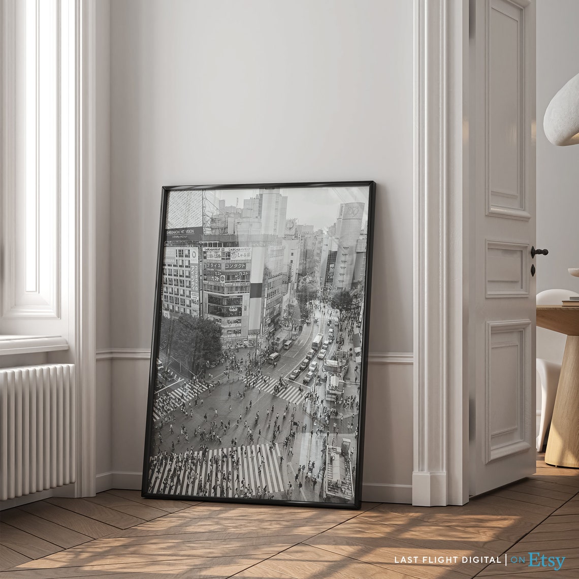 Japan Poster Tokyo Print Shibuya Crossing Cityscape Skyline Tokyo Poster Black And White Photo City Streets Japan Print Downtown - Image 3