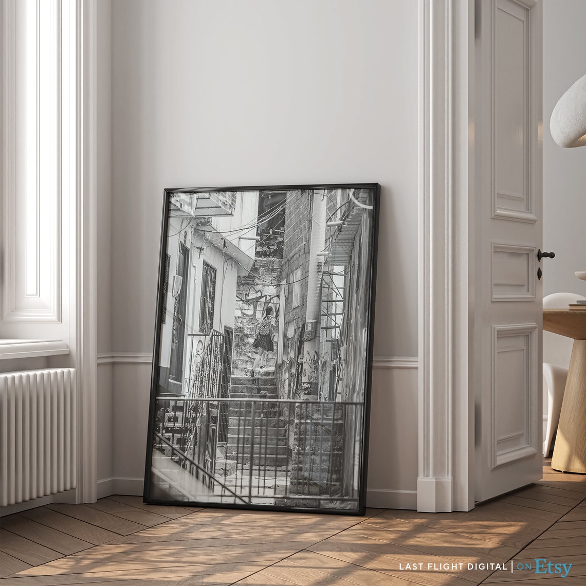 Colombia Poster Medellin Print Favelas Cityscape Colombia Print Black White Photography City Streets South America Medellin Poster - Image 5