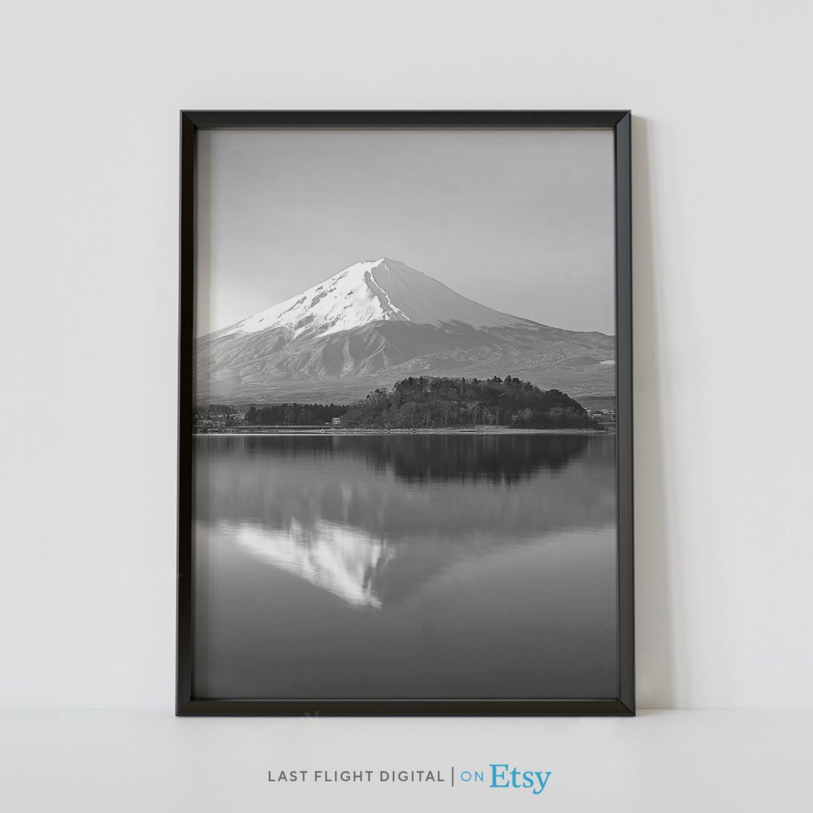 Japan Poster Mt Fuji Poster Japan Print Japan Wall Art Travel Poster Mt Fuji Print Black And White Photography Asia Photo Honshu