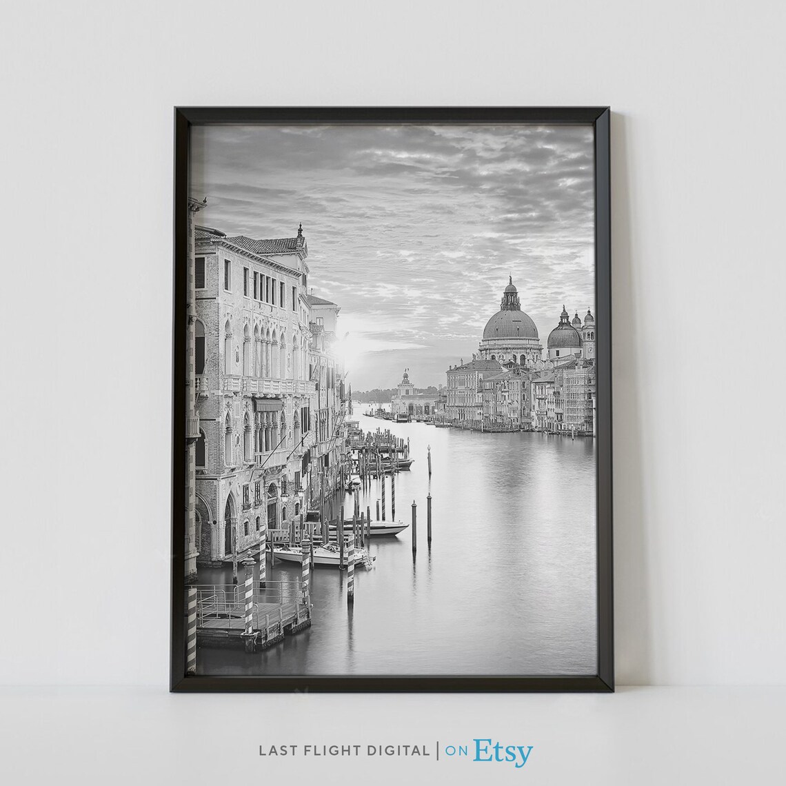 Venice Print Italy Poster Venice Wall Art Venice Poster Black And White Photo Venice Italy Canal Travel Italy Print Print