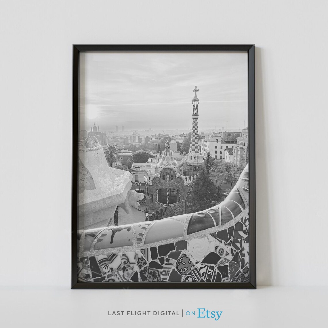 Barcelona Travel Poster, Spain Cityscape