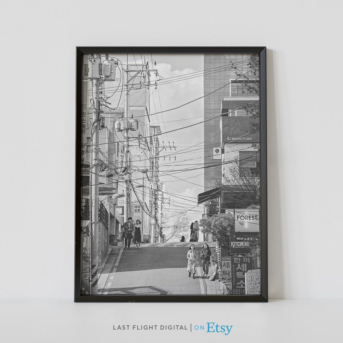 Korea Print Seoul Poster Downtown City Streets Korea Poster Seoul Print South Korea Art Black White And Photography Asia Photography
