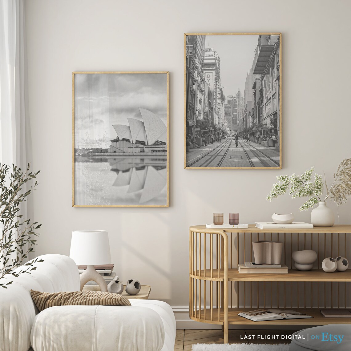 Sydney Australia Black and White Cityscape Poster - Image 3
