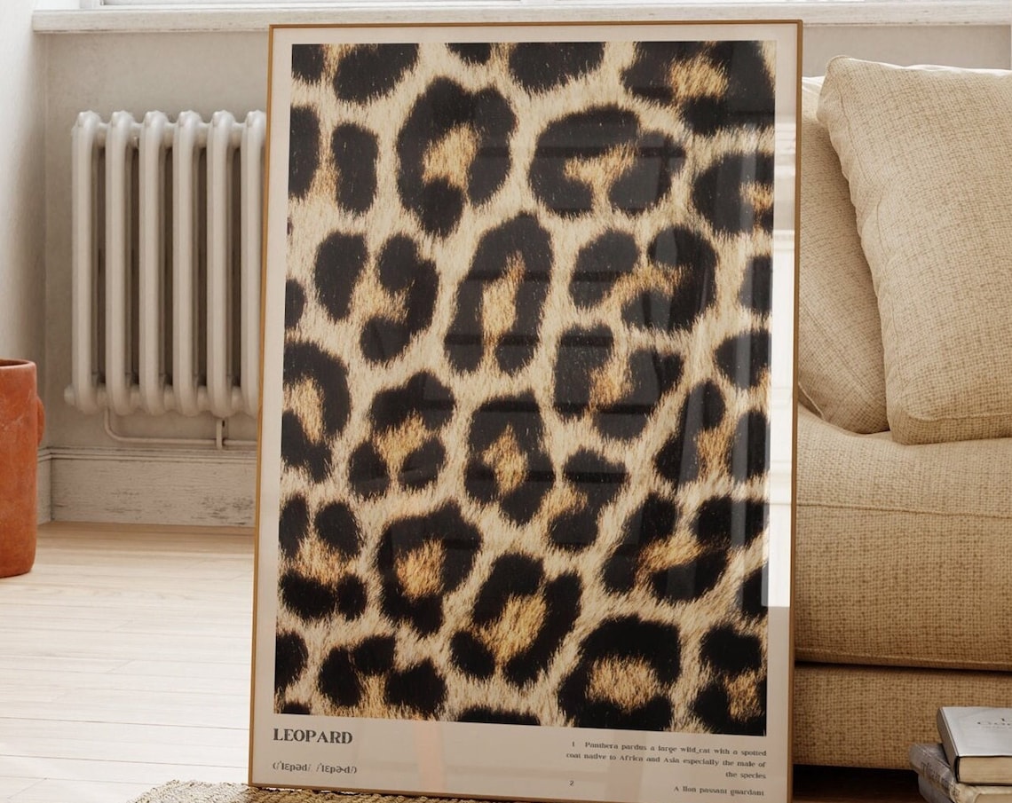 Leopard Pattern Poster, Preppy Bedroom Wall Art