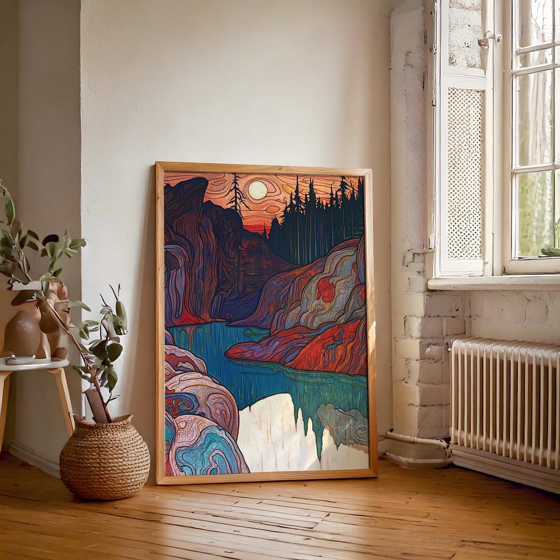 River Canyon Wall Hanging Abstract Masculine Wall Art Art Alpha Male Guy Apartment Decor Over Bed Art - Image 6