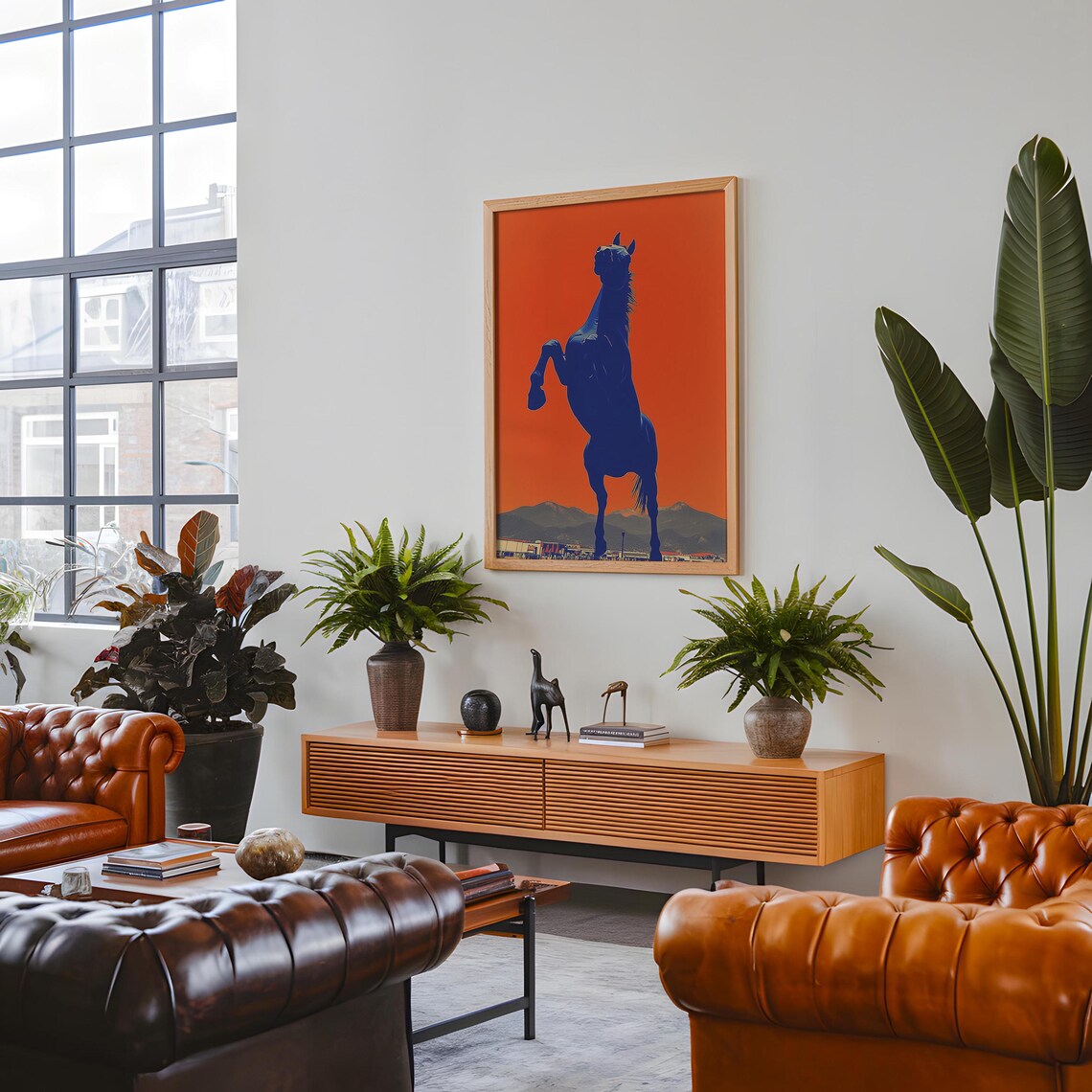 Denver Bronco Horse, Minimalist Boho Art Print - Image 5