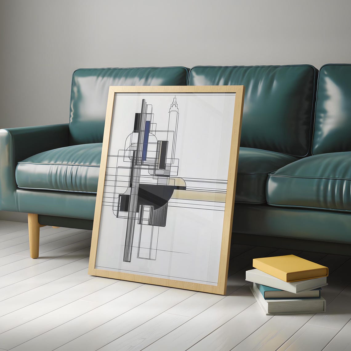 Minimalist Architectural Tower Line Drawing in Black Ink Poster - Image 5