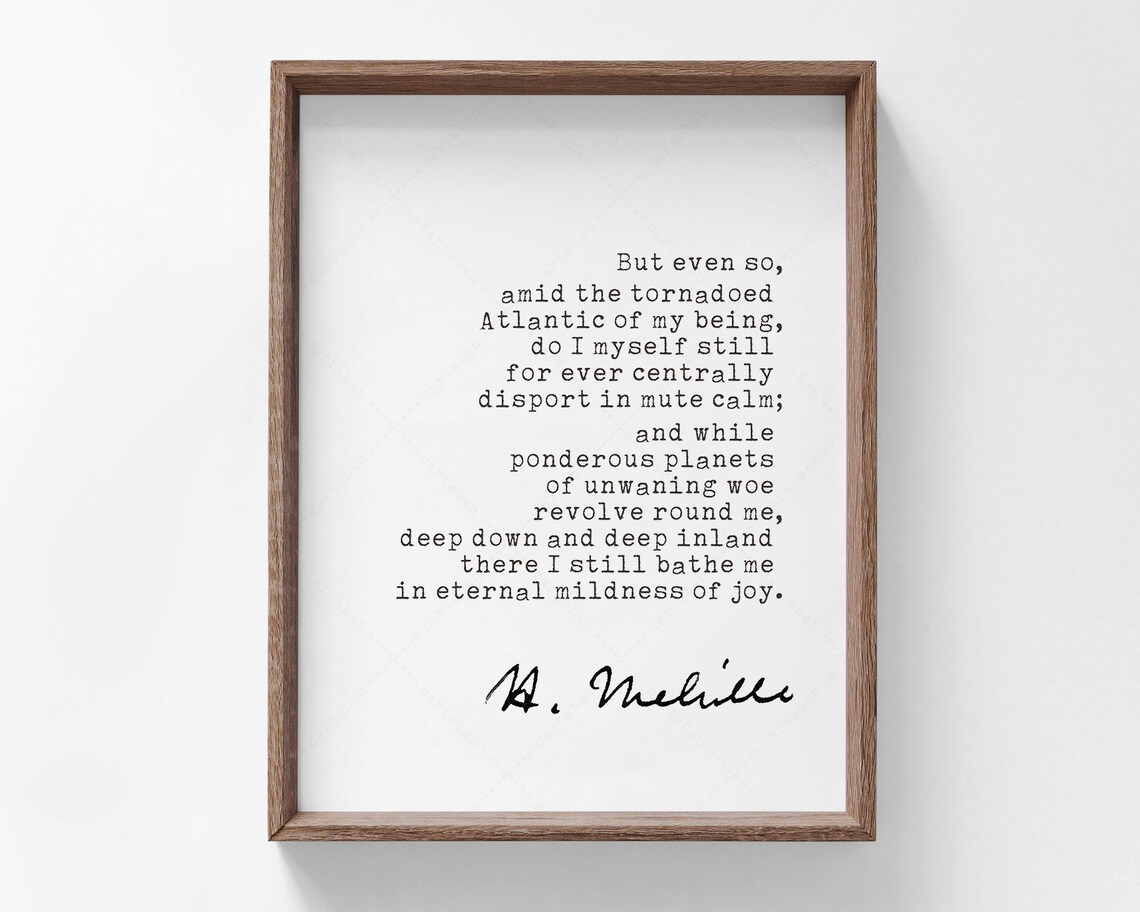 Herman Melville Moby Dick Art Print, Book Lover Decor
