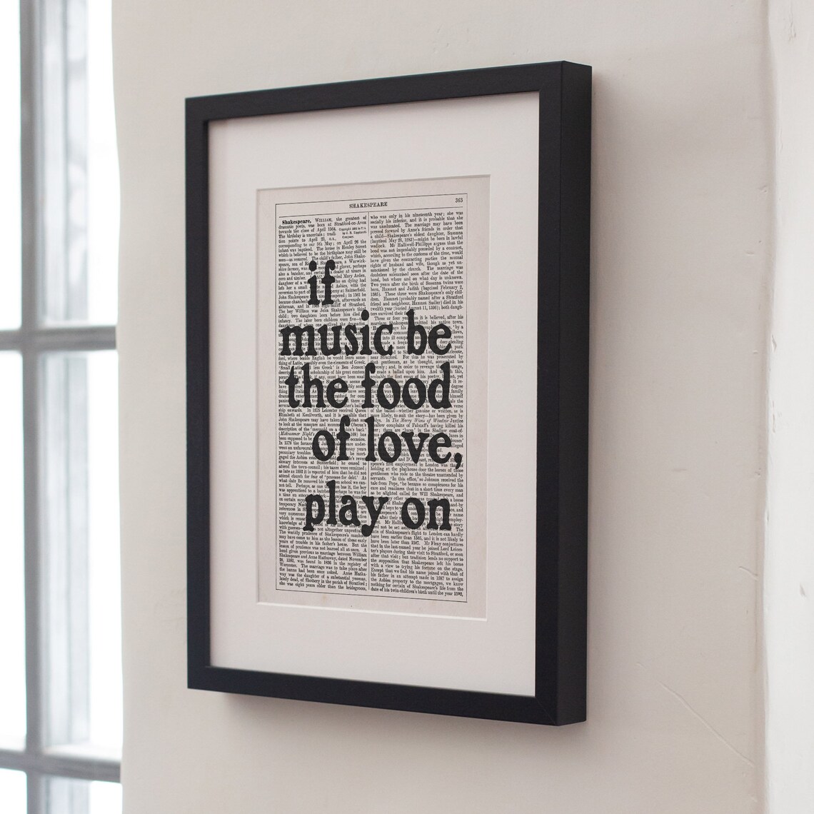 Shakespeare Twelfth Night Quote Art Print, Music Quote - Image 3