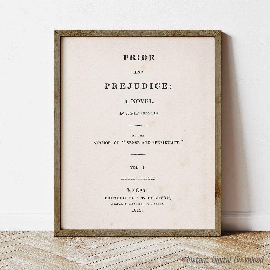 Pride And Prejudice Jane Austen First Edition 1813 Title Page Poster