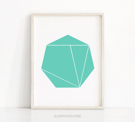 Mint Green Wall Art Print Instant Art Geometric Art Mint Decor Home Decor Modern Art 8x10 Print
