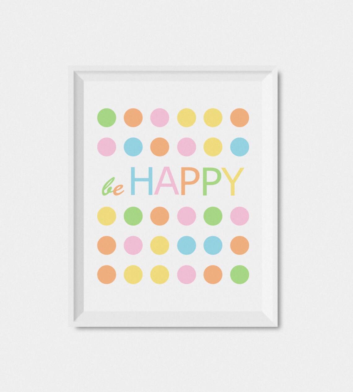 Be Happy Kids Wall Art Print, Nursery Playroom Quote - Image 2