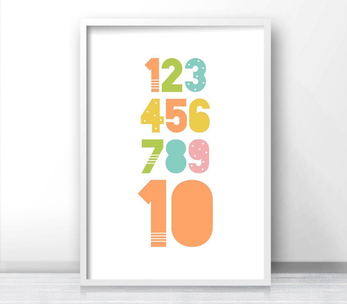 Numbers Kids Art Print, Playroom and Nursery Decor - Image 3