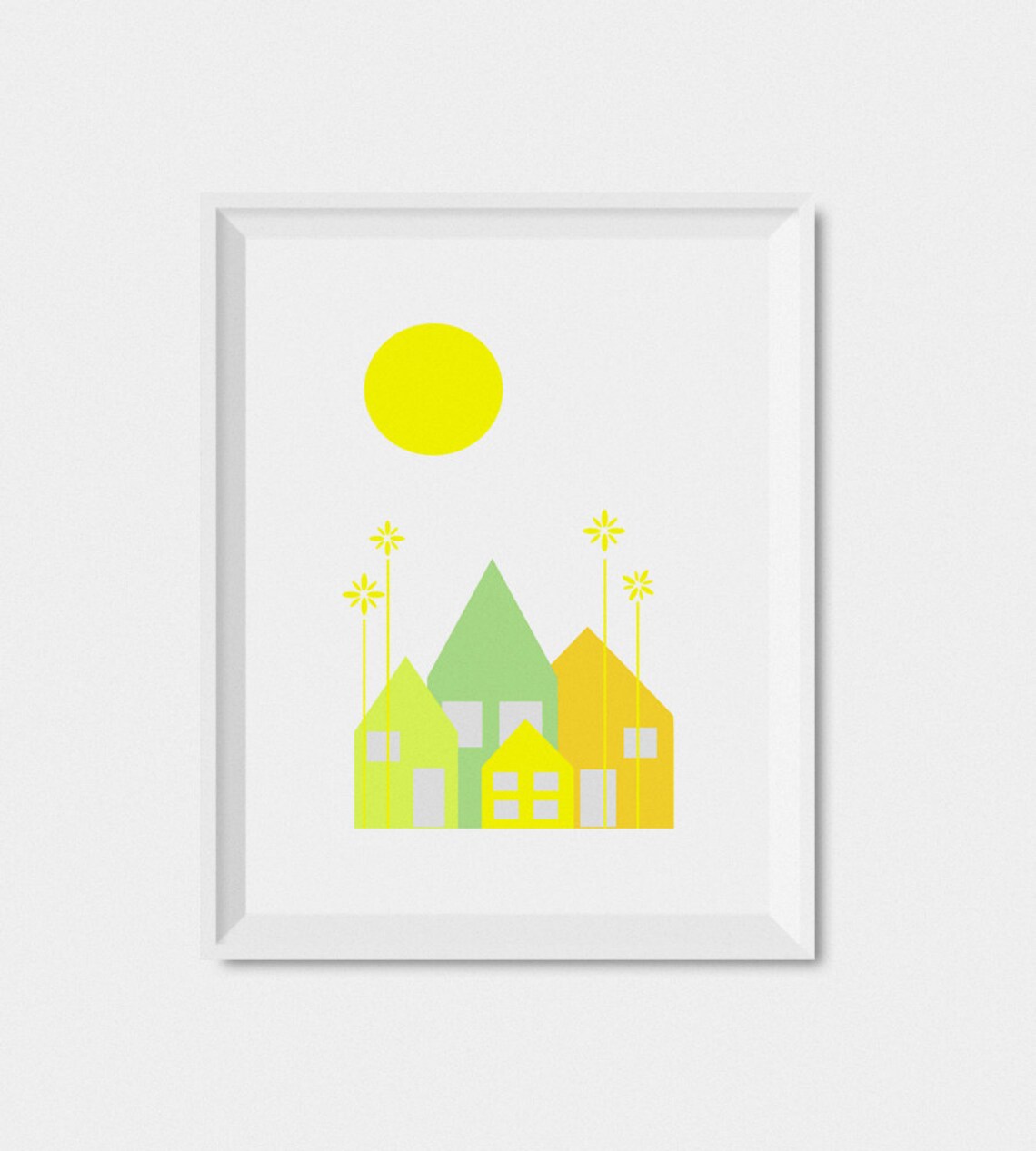 Sunny Day Colorful Houses Baby Nursery Wall Poster Kids Room Decor - Image 2